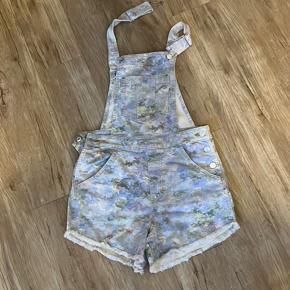 Anthro Pilcro watercolor overalls